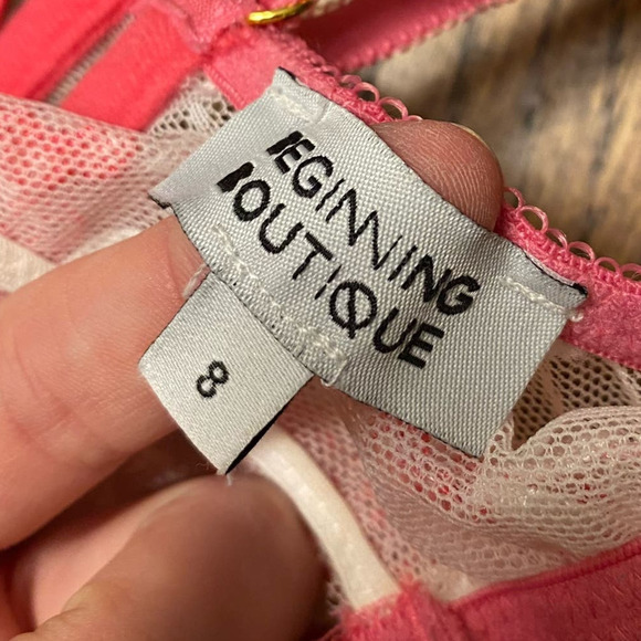 Beginning Boutique Floral Lace Tie Corset Coquette Women sz 4 US Valentine's - Picture 9 of 10